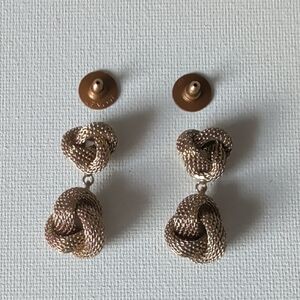Monet Gold Tone Textured Knot Earrings
